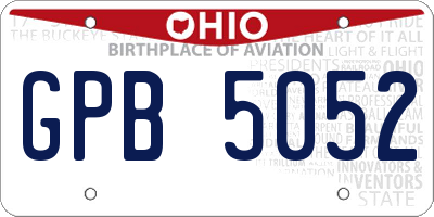 OH license plate GPB5052