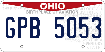 OH license plate GPB5053