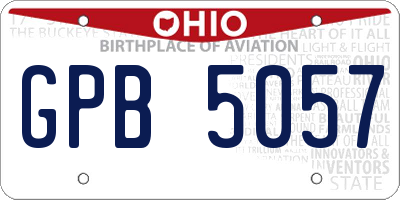 OH license plate GPB5057