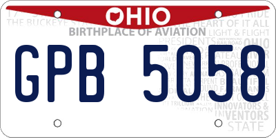 OH license plate GPB5058