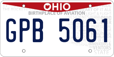 OH license plate GPB5061