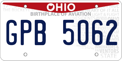 OH license plate GPB5062