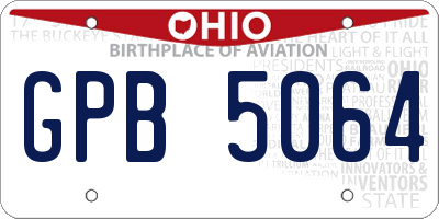 OH license plate GPB5064