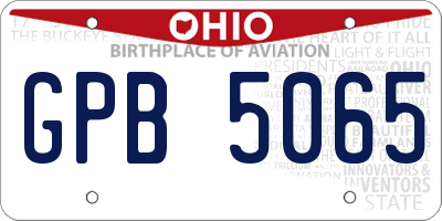 OH license plate GPB5065