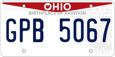 OH license plate GPB5067