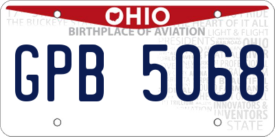 OH license plate GPB5068