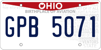 OH license plate GPB5071
