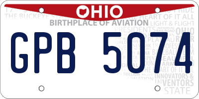 OH license plate GPB5074
