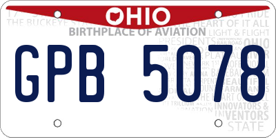 OH license plate GPB5078
