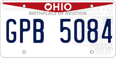 OH license plate GPB5084
