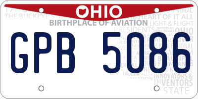 OH license plate GPB5086