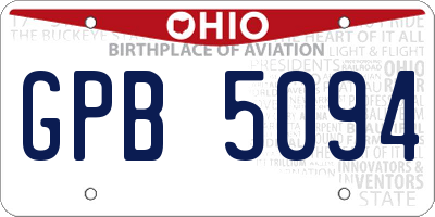OH license plate GPB5094