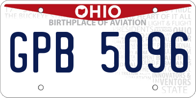 OH license plate GPB5096
