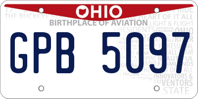OH license plate GPB5097