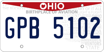 OH license plate GPB5102