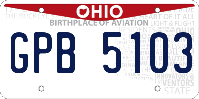 OH license plate GPB5103