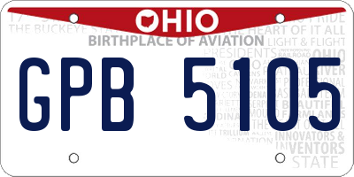 OH license plate GPB5105