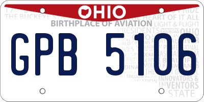 OH license plate GPB5106