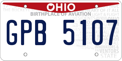 OH license plate GPB5107