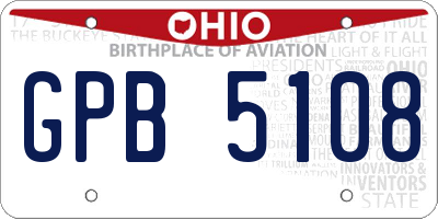 OH license plate GPB5108