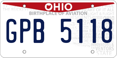 OH license plate GPB5118