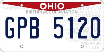 OH license plate GPB5120