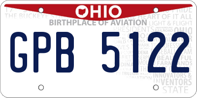 OH license plate GPB5122