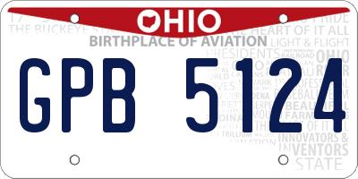 OH license plate GPB5124