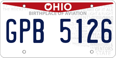 OH license plate GPB5126