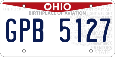 OH license plate GPB5127
