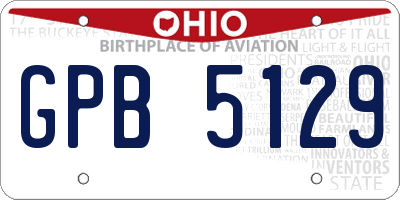 OH license plate GPB5129