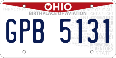 OH license plate GPB5131