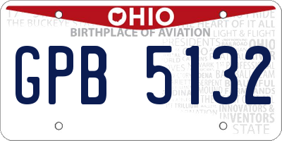 OH license plate GPB5132