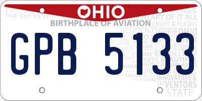 OH license plate GPB5133
