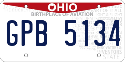 OH license plate GPB5134