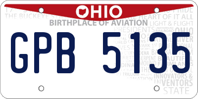 OH license plate GPB5135