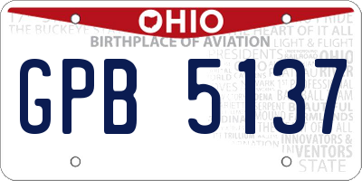 OH license plate GPB5137