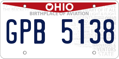 OH license plate GPB5138