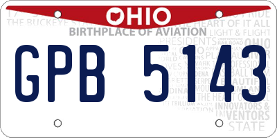 OH license plate GPB5143