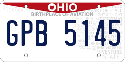 OH license plate GPB5145