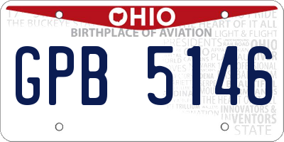 OH license plate GPB5146