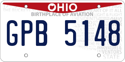 OH license plate GPB5148
