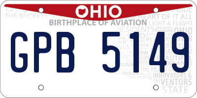 OH license plate GPB5149