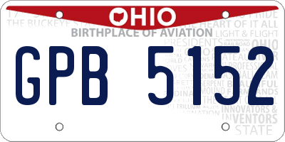 OH license plate GPB5152
