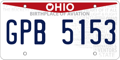 OH license plate GPB5153