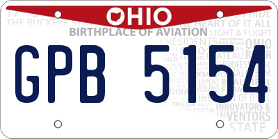 OH license plate GPB5154
