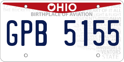 OH license plate GPB5155