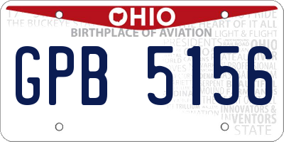 OH license plate GPB5156