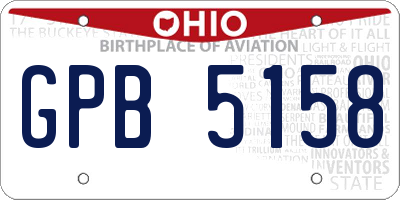 OH license plate GPB5158