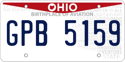 OH license plate GPB5159